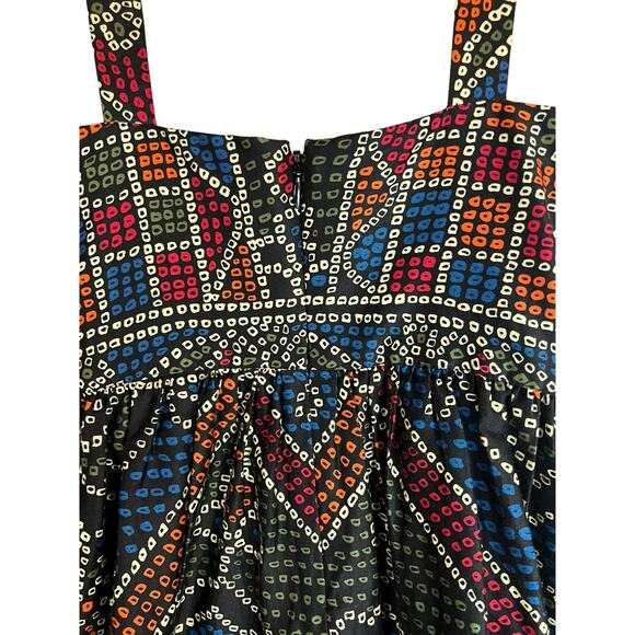 Anna Sui Anthropologie Dress 6 Fit & Flare Beaded Tank knee Length Tea Brunch - Picture 11 of 15